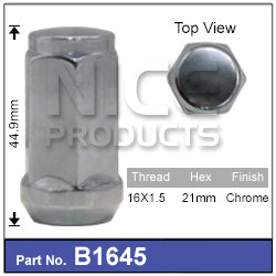 Chrome Nut B1645 - Nice Products | Universal Auto Spares