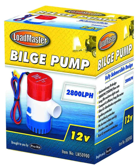 12V 2800LPH (750GPH) Bilge Pump, Moisture Tight Seals - LoadMaster