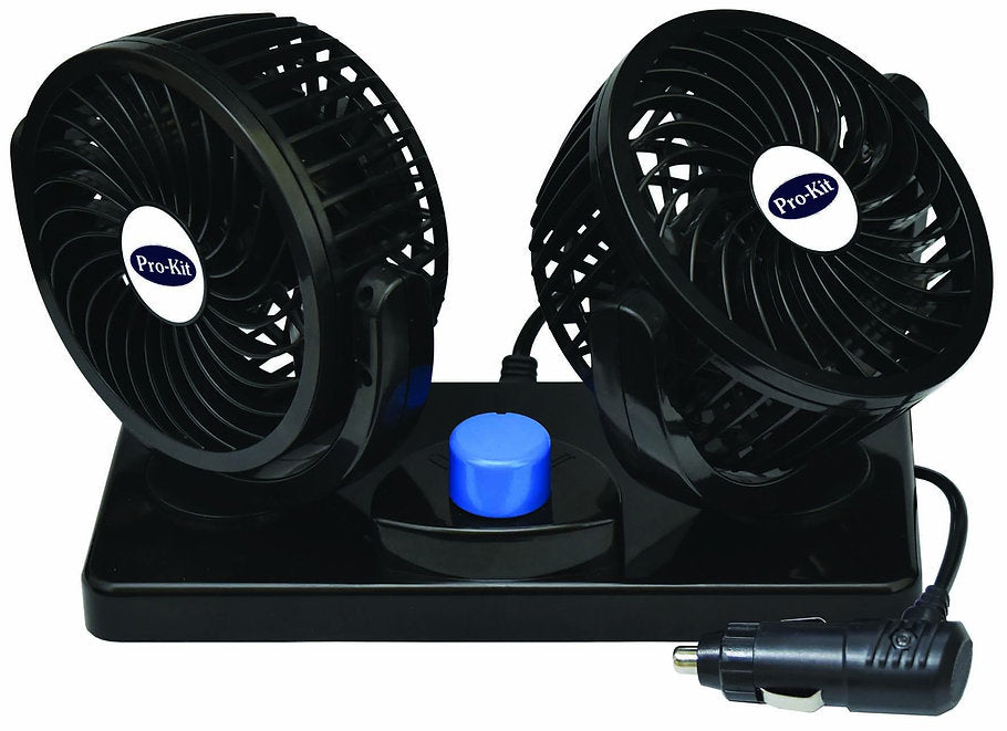 12v 100mm (4”) Dual Head Vehicle Fan - PKTool