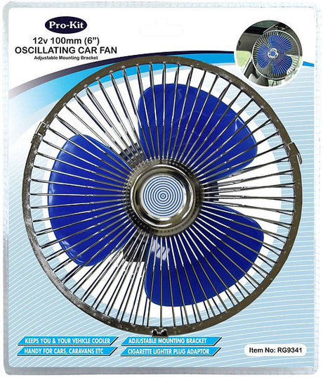 12v 100mm (6”) Oscillating Vehicle Fan - PKTool