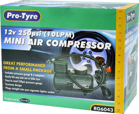 12V Air Compressor 250ps  - Pro Tyre | Universal Auto Spares