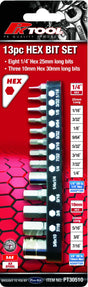 13 Piece 1/4” DR & 10mm Hex SAE Hex Bits Set - PKTool