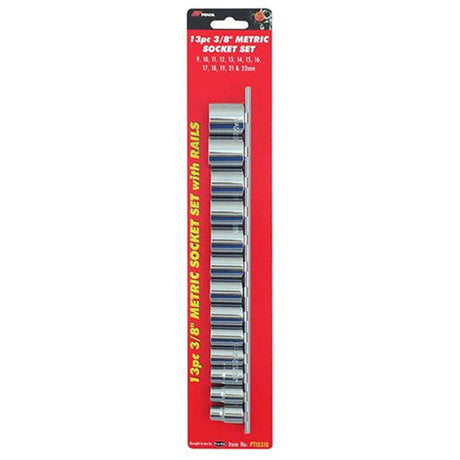 13 Piece 6PT 3/8” Metric Cr-V Socket Set - PKTool