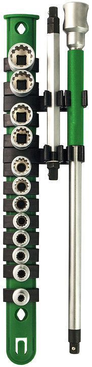 13 Pieces 1/4” DR CR-V Short Tooth Sockets 3-Way T-Handle Wrench Set - PKTool