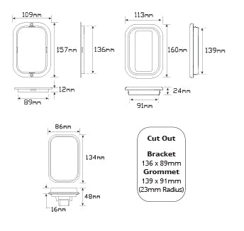 130 Series Blister With Grommet 12-24V - LED AutoLamps