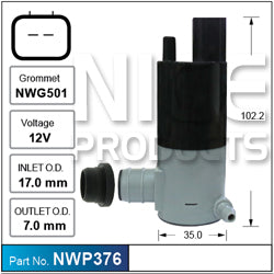 Washer Pump NWP376 - Nice Products | Universal Auto Spares