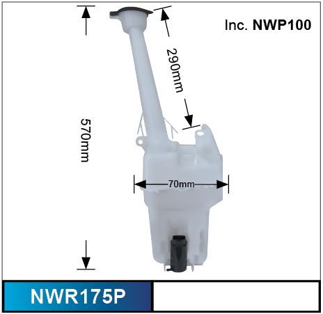 Washer Reservoir & Pump NWR175P - Nice Products | Universal Auto Spares