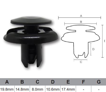 FASTENERS Pkt 10 AF472-10 - Nice Products | Universal Auto Spares