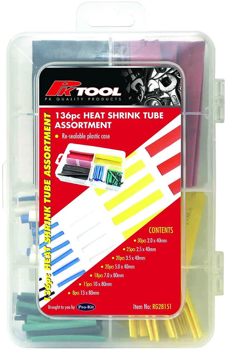 136 Piece Heat Skrink Tube Assortment - PKTool