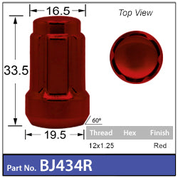 SPLINE WHEEL NUT BJ434R - Nice Products | Universal Auto Spares