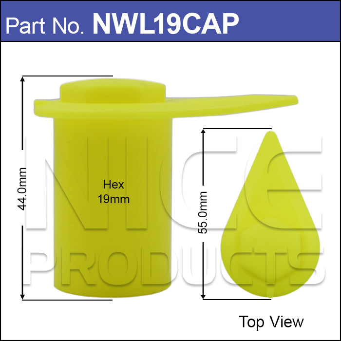 Yellow Capped 19mm Wheel Nut Indicator NWL19CAP - Nice Products | Universal Auto Spares