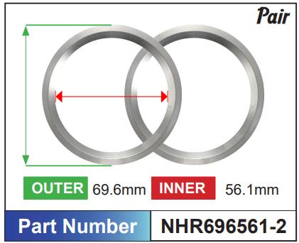Aluminium Hub Rings NHR696561-2 - Nice Products | Universal Auto Spares