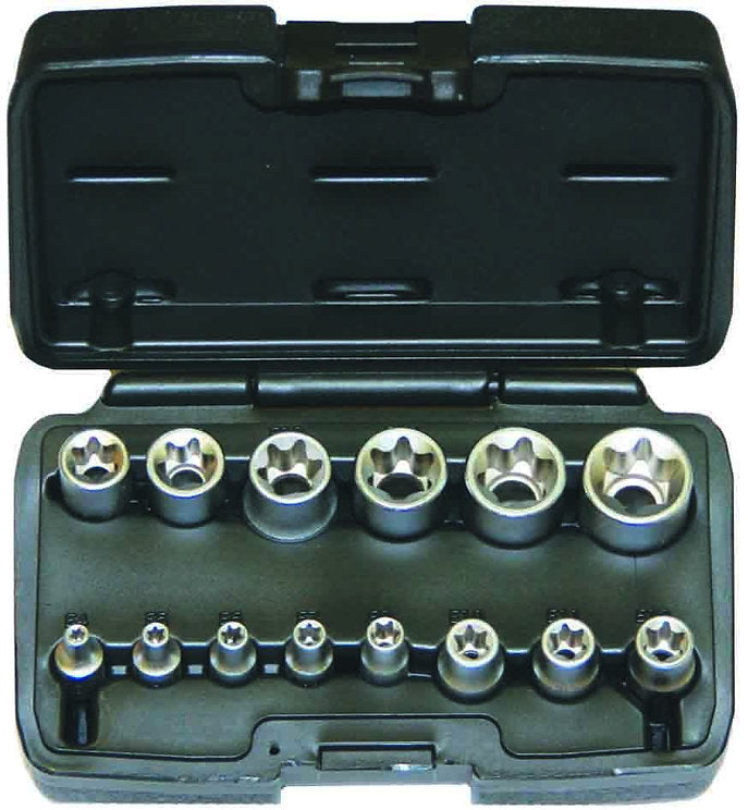 14 Piece 1/4”, 3/8” & 1/2” DR E-Star Socket Set - PKTool