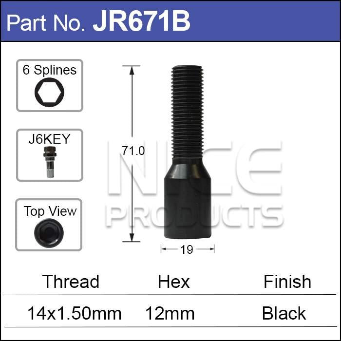 Allen Key Bolt (Pk 20 + Key) JR671B-20 - Nice Products | Universal Auto Spares