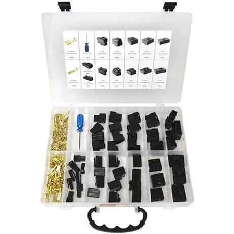 145 Piece 250 Type Pole Wire Connector Assortment Kit with Terminal Tool