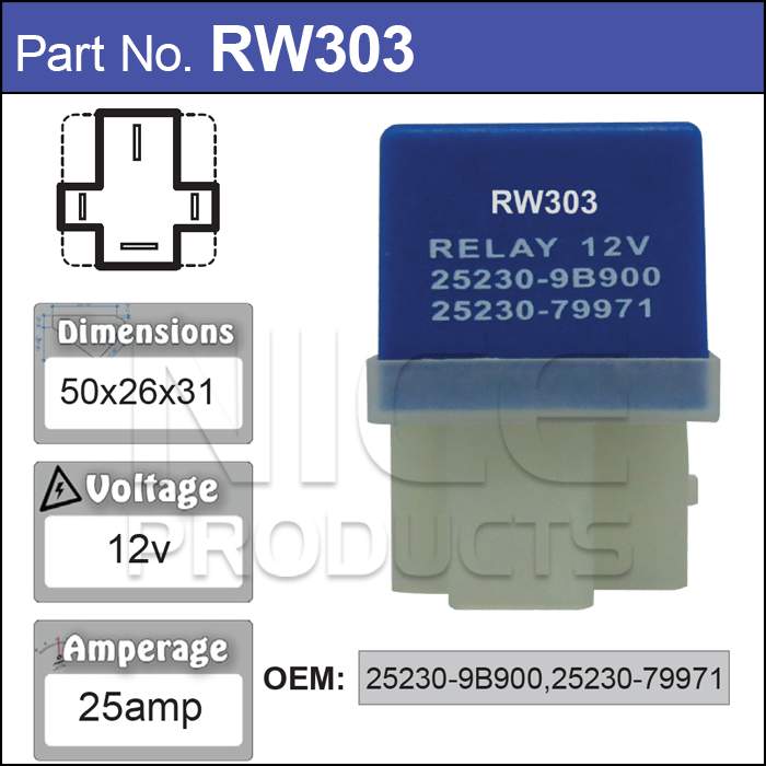 Relay RW303 - Nice Products | Universal Auto Spares