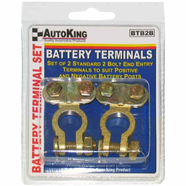 Battery Terminals 2 Pack Standard 2 Bolt End Entry - AUTOKING