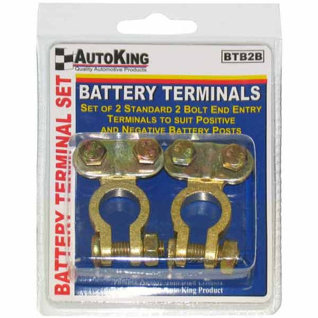 Battery Terminals 2 Pack Standard 2 Bolt End Entry - AUTOKING