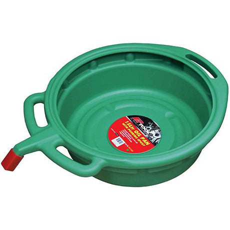 15 Ltr Black or Green Oil Pan Pouring Spout, Non-Spill Lip, Spout Cover- PKTool Green