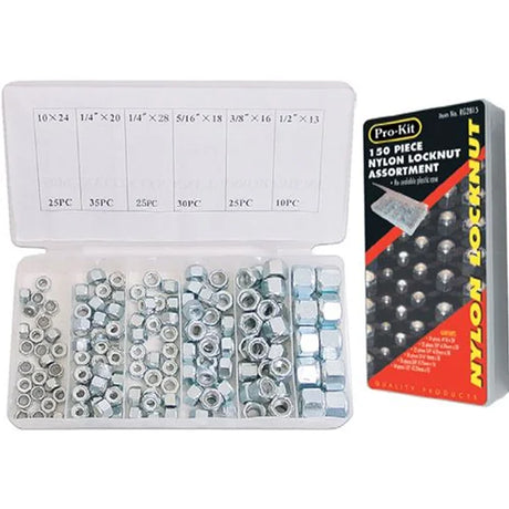 150 Piece Nylon Locknut Assortment - PKTool