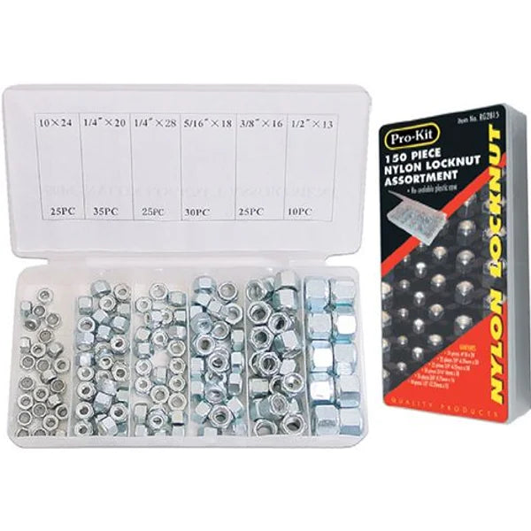 150 Piece Nylon Locknut Assortment - PKTool