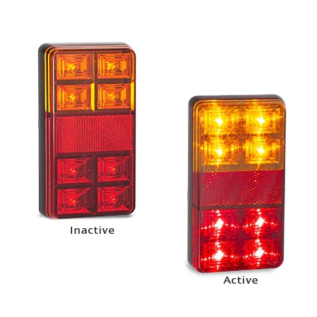 12V LED Stop/Tail/Indicator Lamp With Reflex Reflector 2 Pack - LED AutoLamps | Universal Auto Spares