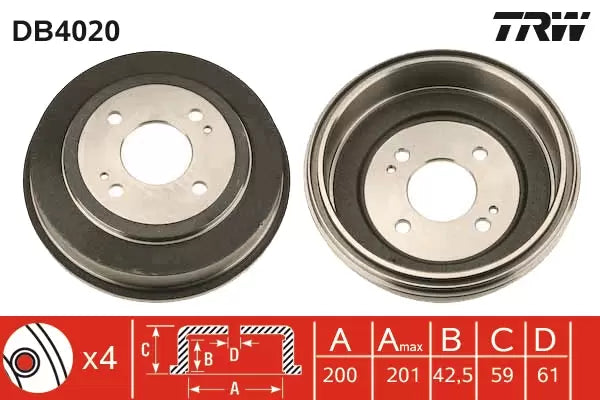 Brake Drum DB4020 - TRW
