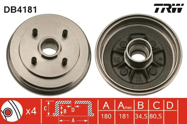 Brake Drum DB4181 - TRW
