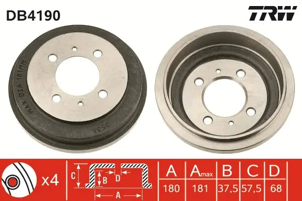 Brake Drum DB4190 - TRW