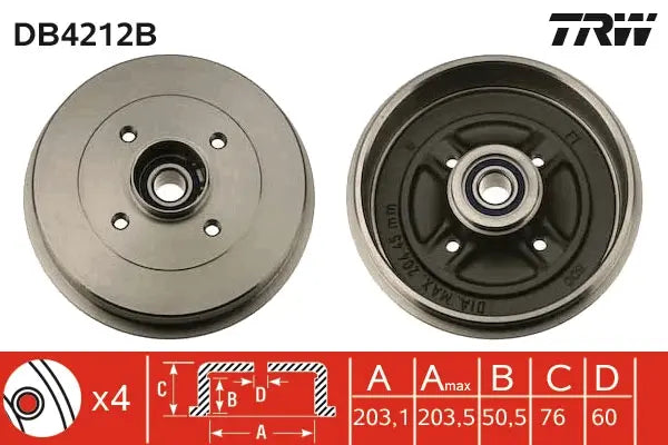 Brake Drum DB4212 - TRW