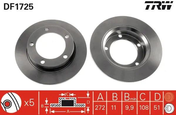 Brake Disc DF1725 - TRW