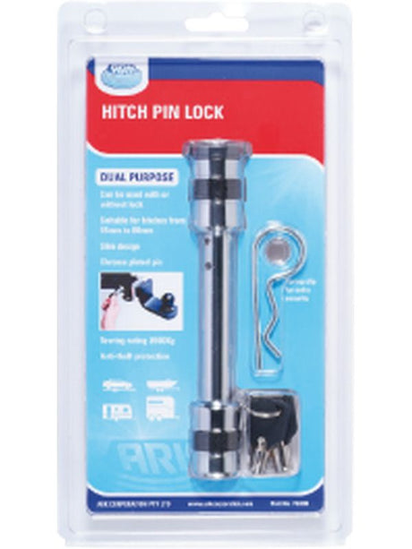 Hitch Pin Lock Slimline Chrome T/S Hitches 65mm To 80mm Lock Pack - ARK