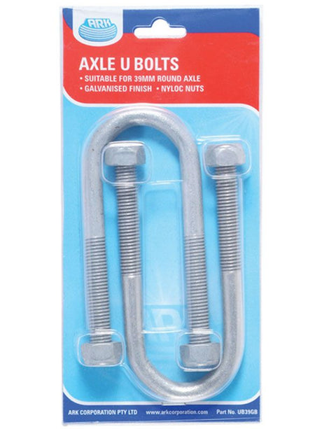 Axle U Bolt 39mm Round Galvanised Finish - Ark