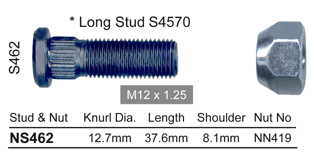 Stud & Nut NS462 - Nice Products | Universal Auto Spares