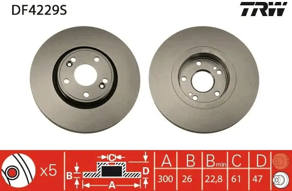 Brake Disc DF4229S - TRW