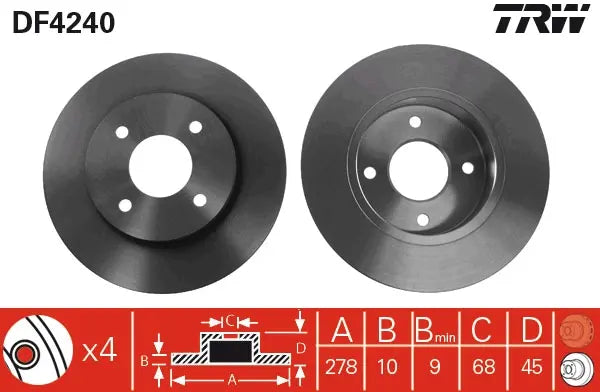 Brake Disc DF4240 - TRW