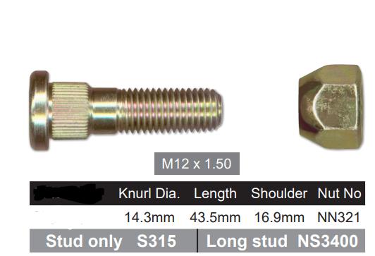 Stud & Nut NS321 - Nice Products | Universal Auto Spares