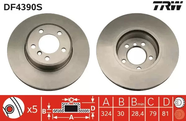 Brake Disc DF4390S - TRW