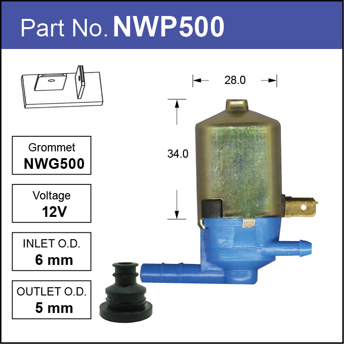 Washer Pump NWP500 - Nice Products | Universal Auto Spares