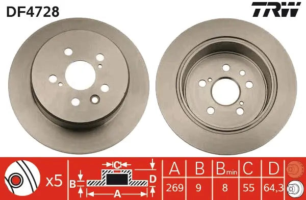 Brake Disc DF4728 - TRW