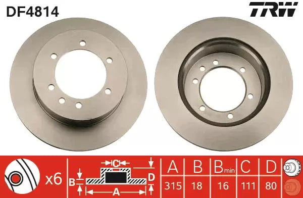 Brake Disc DF4814 - TRW