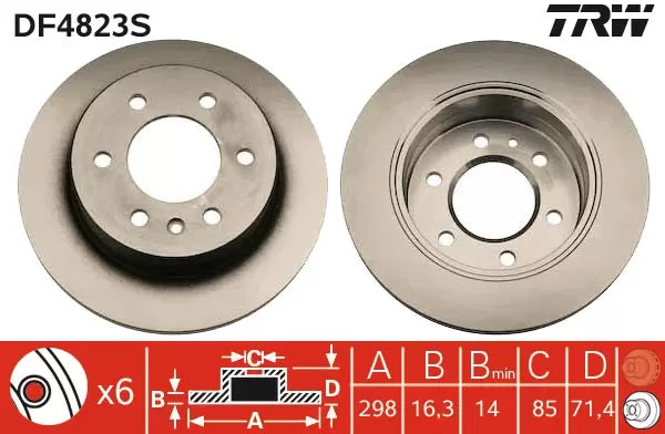 Brake Disc DF4823S - TRW