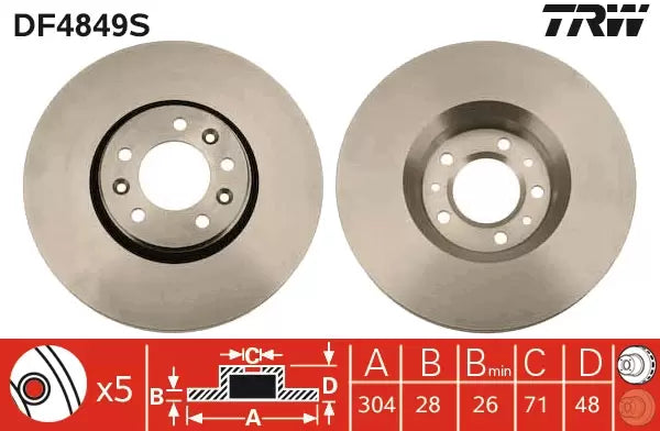 Brake Disc DF4849S - TRW