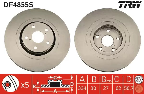 Brake Disc DF4855S - TRW
