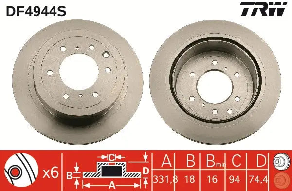 Brake Disc DF4944S - TRW