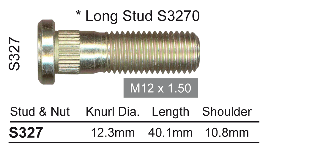 Wheel Stud S327 - Nice Products | Universal Auto Spares