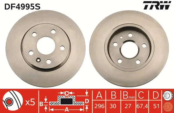 Brake Disc DF4995S - TRW