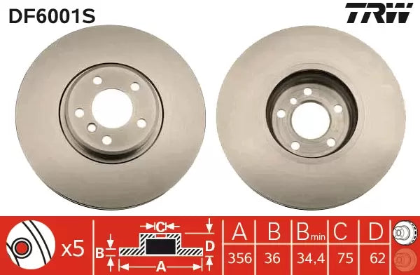 Brake Disc DF6031S - TRW