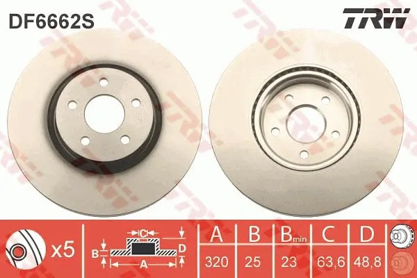 Brake Disc DF6662S - TRW