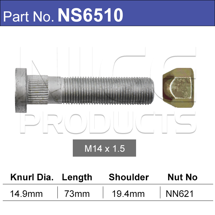 Stud & Nut NS6510 - Nice Products | Universal Auto Spares